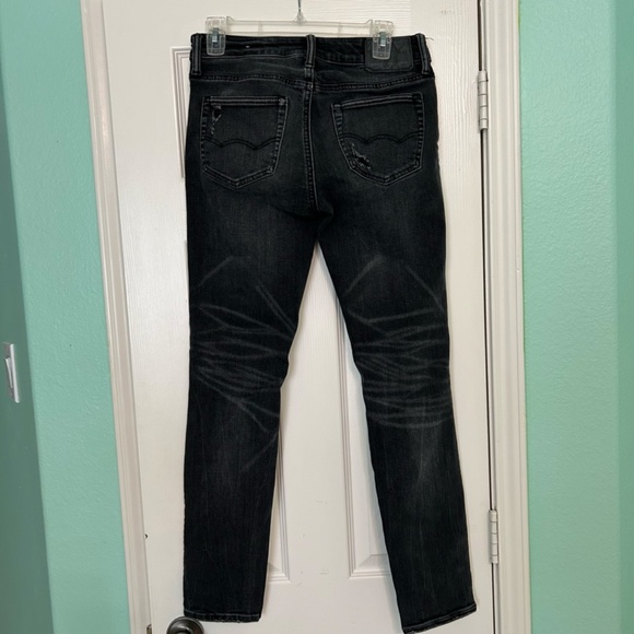 American Eagle Ne(x)t Level Flex Skinny Stretch Jeans 29 x 32 Black Distressed - Picture 5 of 11
